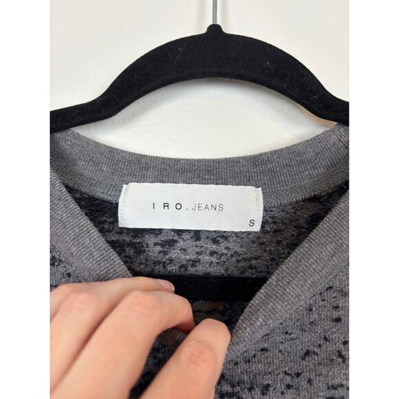 IRO Lisbet Burnout Animal Print Two Tone Crewneck Small - Picture 4 of 4